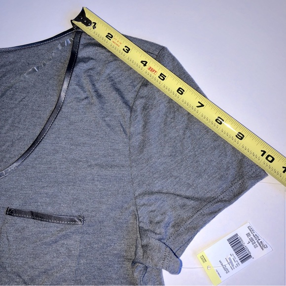 NEW COVINGTON Sleep Tee Shirt Satin Trim Large Gray Women’s - Picture 9 of 15